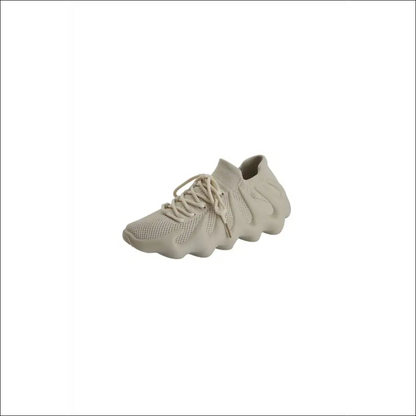 Lace Up Round Toe Mesh Athletic Sneakers - Beige / 35(us4) - Shoes on Sale Worldwide Shipping