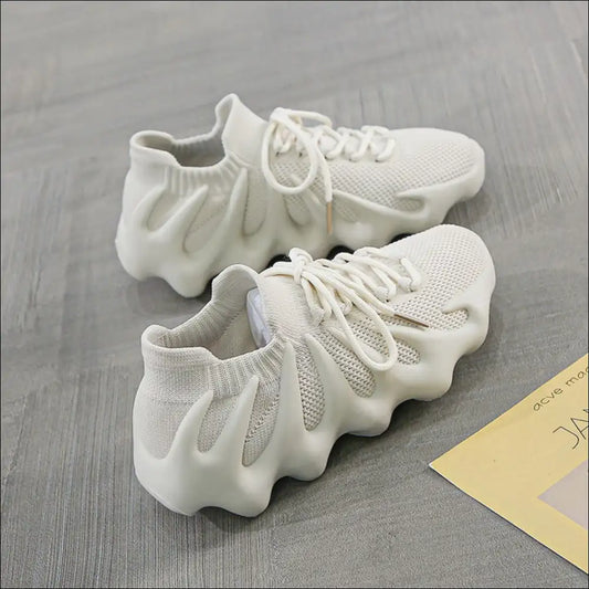 Lace Up Round Toe Mesh Athletic Sneakers - Shoes on Sale Worldwide Shipping