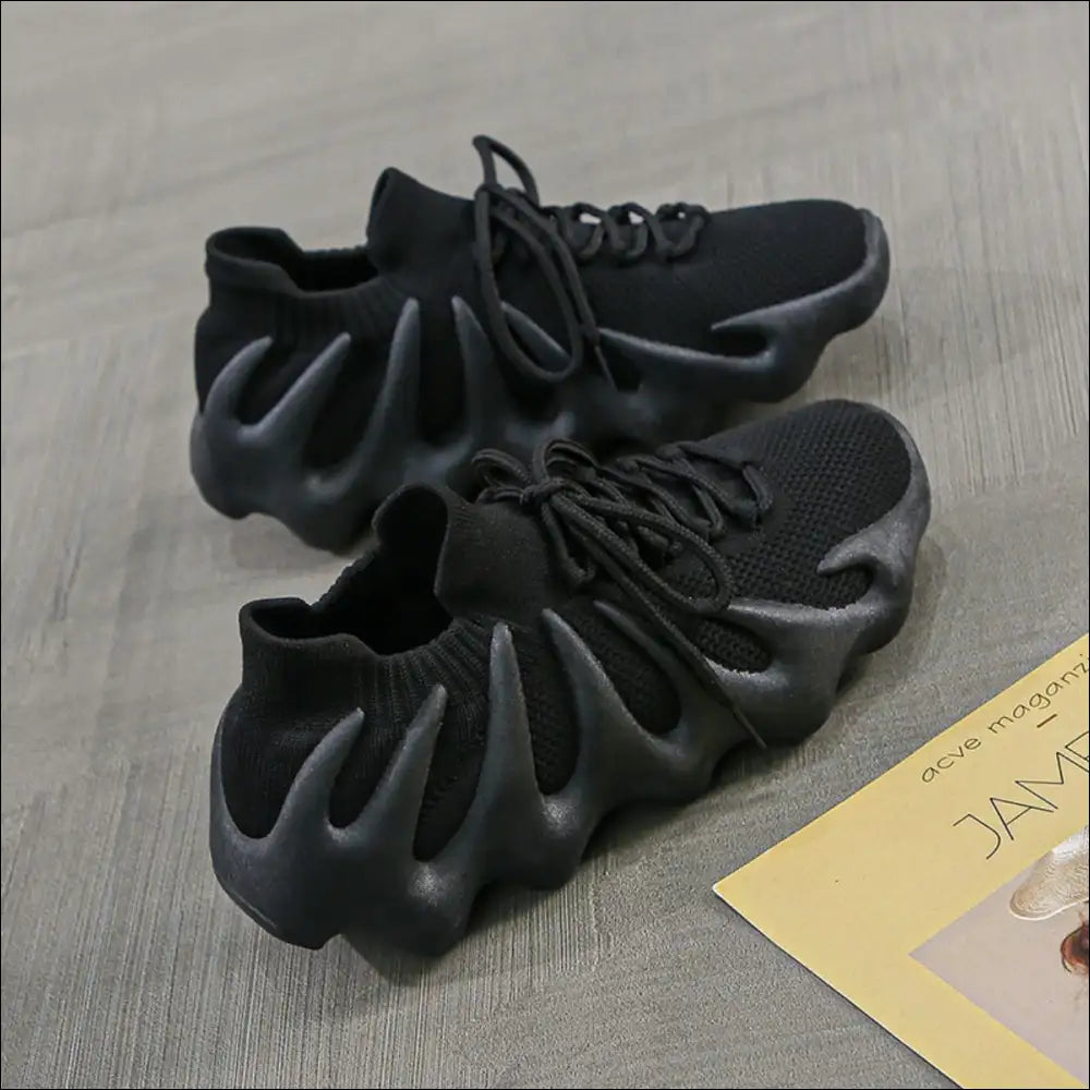 Lace Up Round Toe Mesh Athletic Sneakers - Shoes on Sale Worldwide Shipping