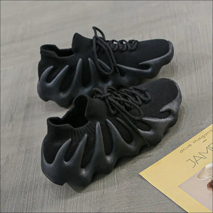 Lace Up Round Toe Mesh Athletic Sneakers - Shoes on Sale Worldwide Shipping