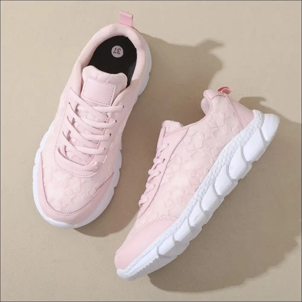 Lace Up Round Toe Star Mesh Athletic Shoes - on Sale Worldwide Shipping