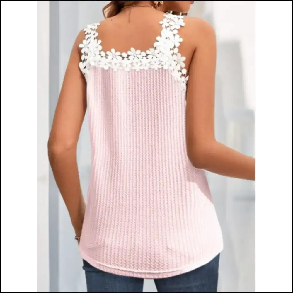 Lace V-neck Tank Top - Chic & Stylish - Tops on Sale Worldwide Shipping