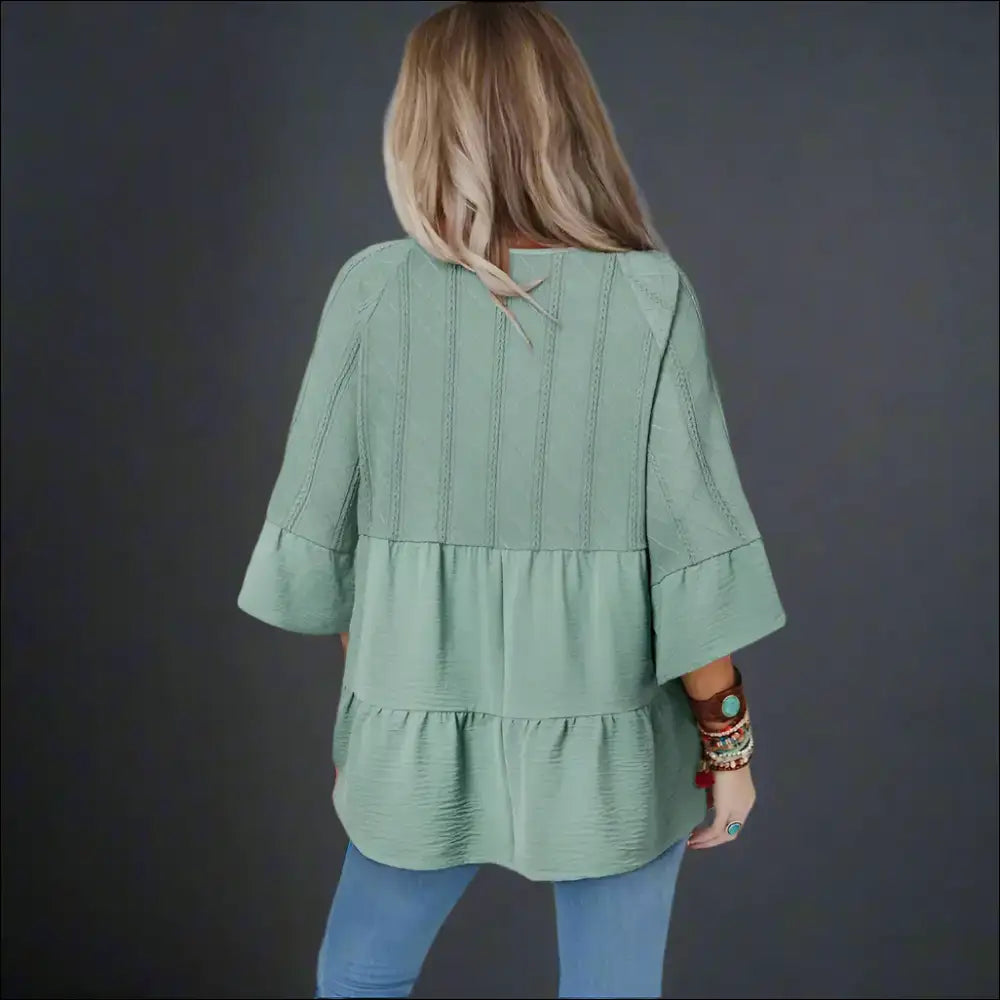 Laurel Green Blouse: Tie Split Happens (and Looks Amazing) 🤣 Needful Things - Blouses on Sale Worldwide Shipping