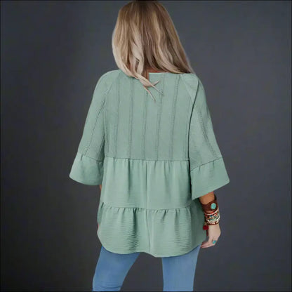 Laurel Green Blouse: Tie Split Happens (and Looks Amazing) 🤣 Needful Things - Blouses on Sale Worldwide Shipping