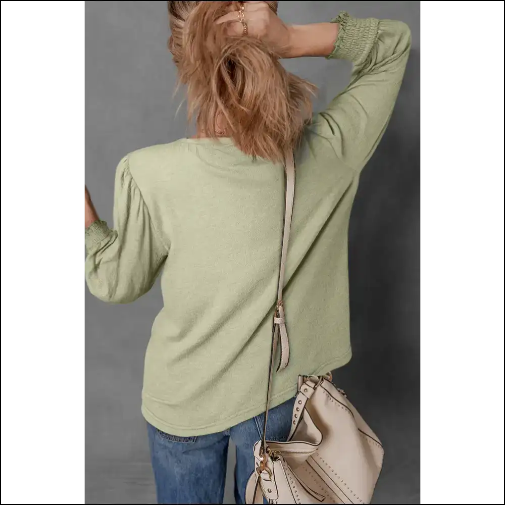 Laurel Green Crinkle: Needful Things’ Did i do That?’ Blouse 💚 - Blouses on Sale Worldwide Shipping