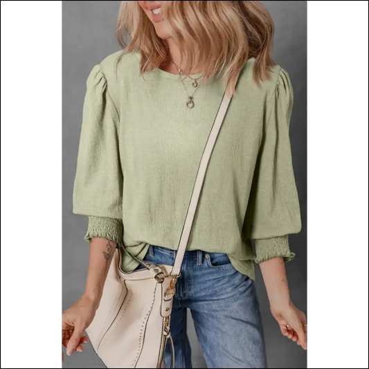Laurel Green Crinkle: Needful Things’ Did i do That?’ Blouse 💚 - s - Blouses on Sale Worldwide Shipping