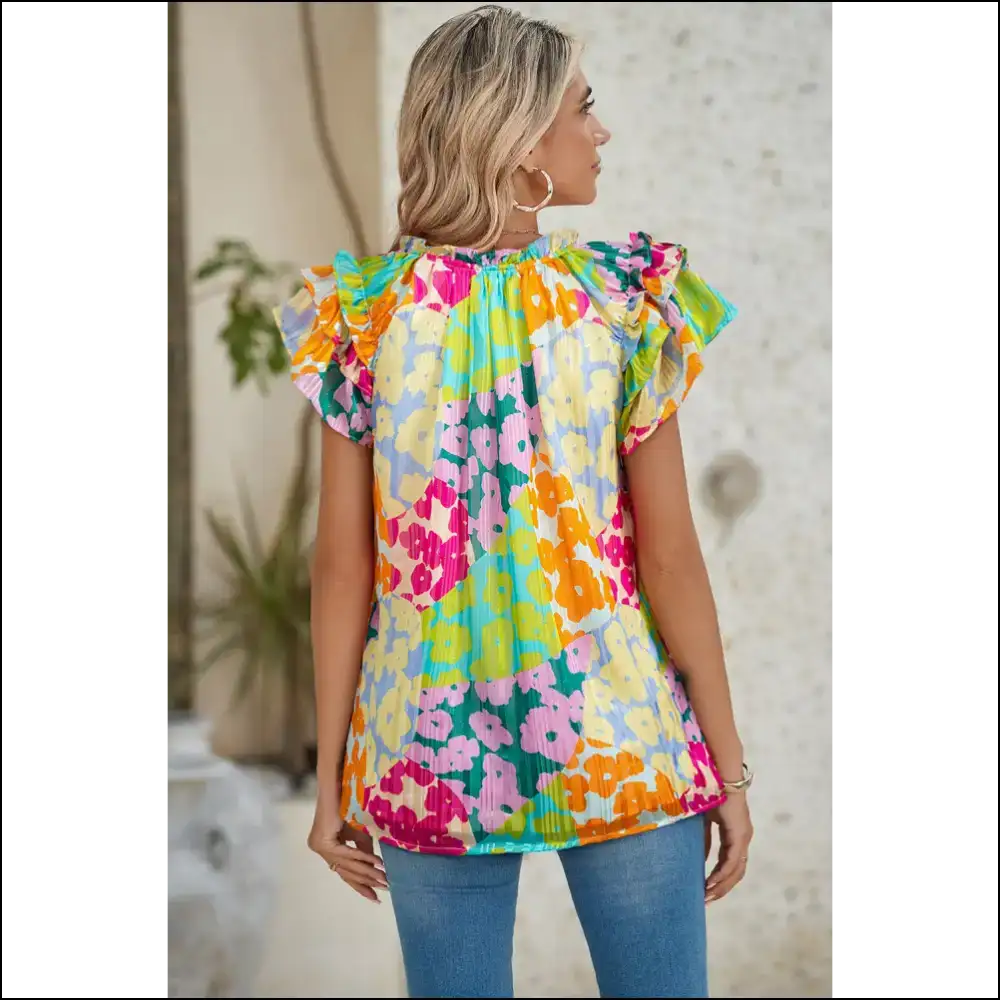 Leopard Flutter Sleeve: so Badass it Roars 🐆 Needful Things. Multicolour - Blouses on Sale Worldwide Shipping