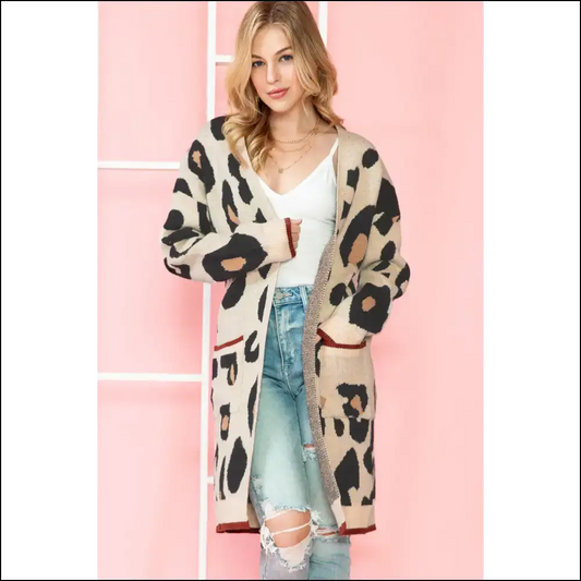 Leopard Print Open Cardigan: Needful Things Lets your Inner Cougar out 🐆 - s - Cardigans on Sale Worldwide Shipping