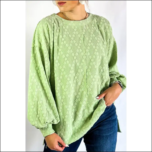 Light Green Textured: Drop Shoulder Diva Drip 💅 - Needful Things - s - Sweatshirts & Hoodies on Sale Worldwide Shipping