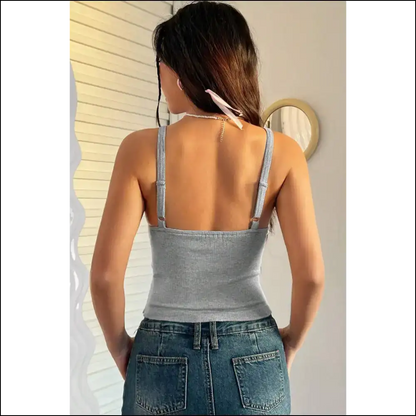 Light Grey Twist Cami: Slay Repeat! 😜 Needful Things - Camisoles Tank Tops on Sale Worldwide Shipping