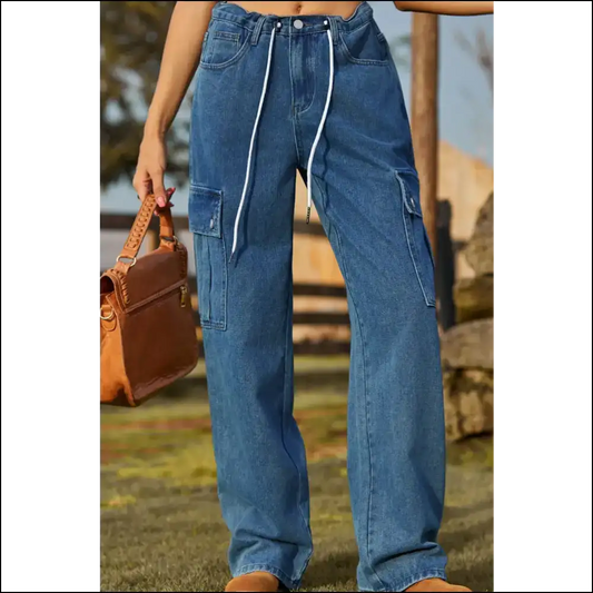 Loose Fit Drawstring Jeans: Freedom for your Legs Apology Butt 😏 - Medium / s - Jeans on Sale Worldwide Shipping
