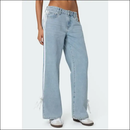 Loose Fit Jeans: Embrace Comfort and Stripes with Serious Sass! 😂 - Light Blue / l - Jeans on Sale Worldwide Shipping