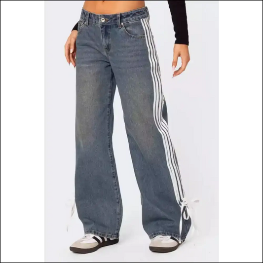 Loose Fit Jeans: Embrace Comfort and Stripes with Serious Sass! 😂 - Medium / m - Jeans on Sale Worldwide Shipping