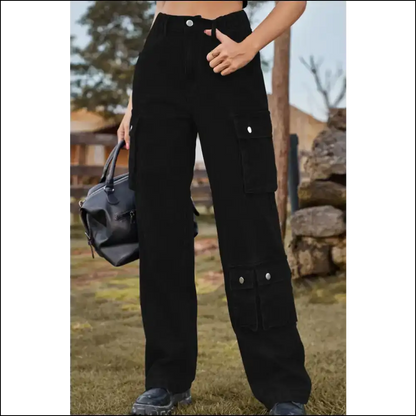 Loose Fit Long Jeans: for when You’re Fashionably Late to Everything! 😂✨ - Black / s - Jeans on Sale Worldwide Shipping