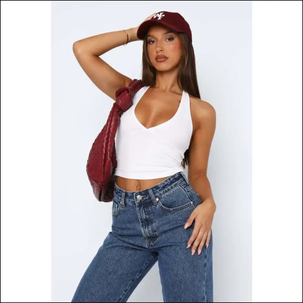 Lovelet Halter Neck Cropped Slim Cami - White / s - Tank Tops on Sale Worldwide Shipping