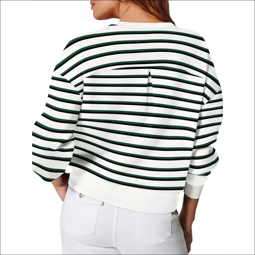 Lovelet Striped Round Neck Long Sleeve Sweatshirt - Sweatshirts & Hoodies on Sale Worldwide Shipping