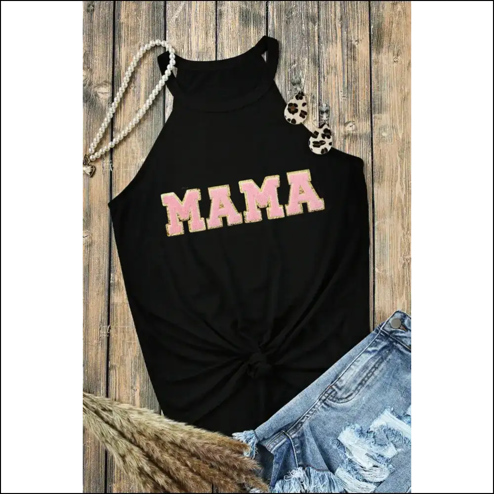Mama Chic Round Neck Tank: Dress Like you Care but Actually Don’t 😂✨ - Tank Tops on Sale Worldwide Shipping
