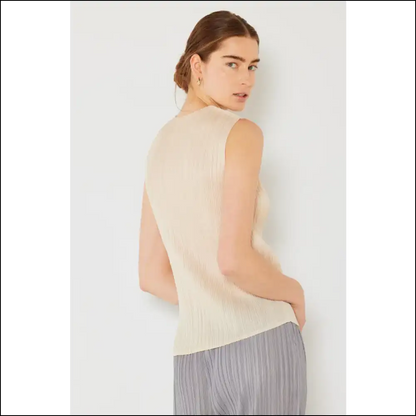 Marina West Pleated Sleeveless Crewneck Tank - Tops on Sale Worldwide Shipping
