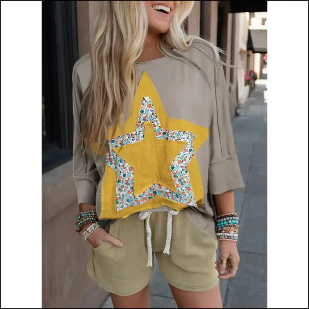 Medium Grey Floral Star Patched: Finally a Shirt that Gets you 💀✨ Needful Things - s - t Shirts on Sale Worldwide Shipping