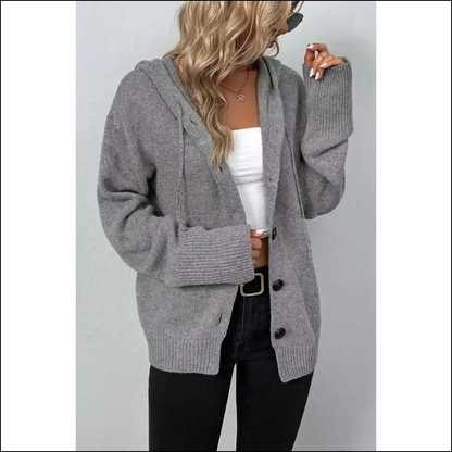 Medium Grey Hooded Cardigan: Finally a Sweater that Gets me 🤪 Needful Things - Black / s - Cardigans on Sale Worldwide Shipping