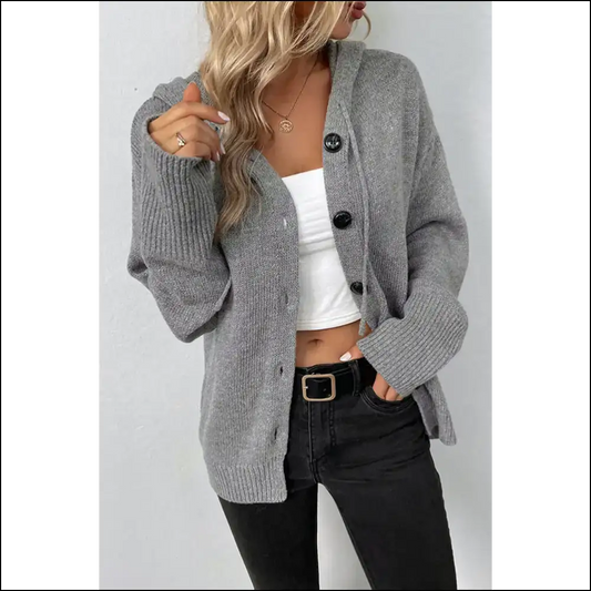 Medium Grey Hooded Cardigan: Finally a Sweater that Gets me 🤪 Needful Things - s - Cardigans on Sale Worldwide Shipping