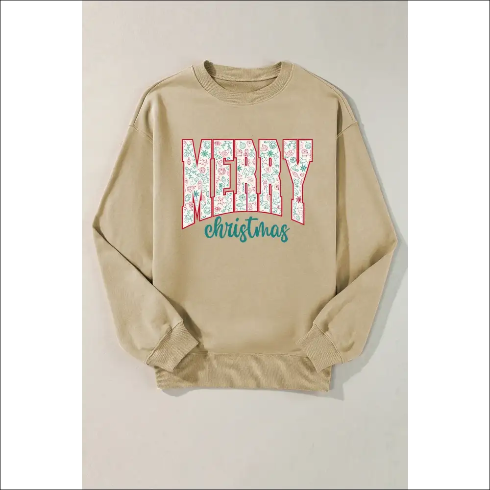 Merry Christmas Cozy Round Neck Sweatshirt - Sweatshirts & Hoodies on Sale Worldwide Shipping