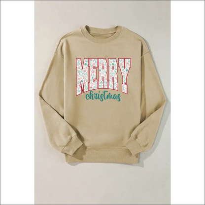 Merry Christmas Cozy Round Neck Sweatshirt - Sweatshirts & Hoodies on Sale Worldwide Shipping