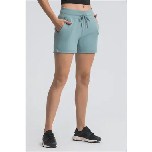 Millennia Waist Tie Active Shorts - Blue / 12 - on Sale Worldwide Shipping