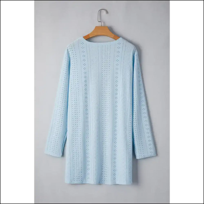 Mist Blue Long Sleeve Pocket Cardigan: Runway Ready () - Cardigans on Sale Worldwide Shipping