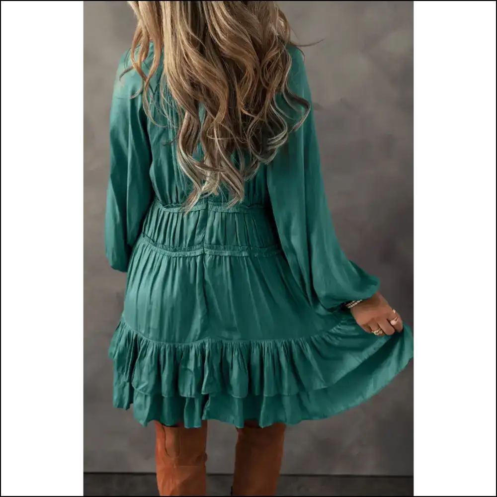 Mist Green Puff Sleeve Mini Dress: Slay in Needful Things! 👗💚 - Short Dresses on Sale Worldwide Shipping