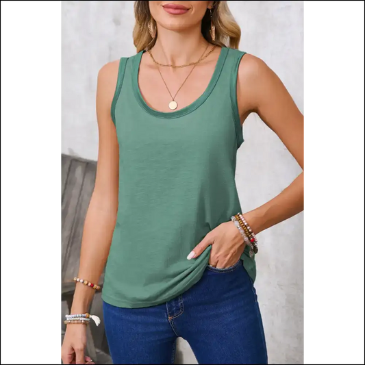 Mist Green Tank: Level Up your Lazy Goddess Vibe 👑 Needful Things - s - Tank Tops on Sale Worldwide Shipping