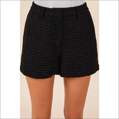 Tweed Chic Classic Shorts with Side Pockets - on Sale Worldwide Shipping