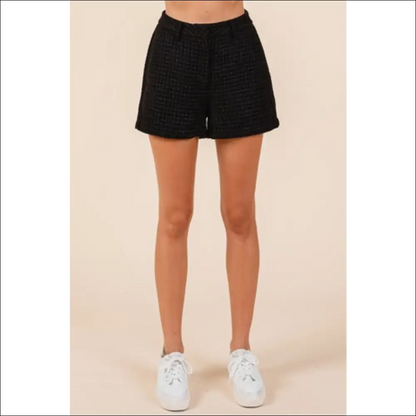 Tweed Chic Classic Shorts with Side Pockets - on Sale Worldwide Shipping