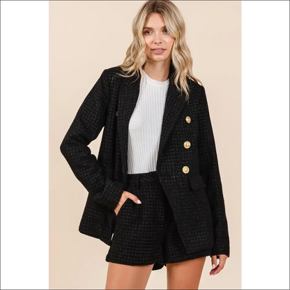 Tweed Chic Classic Shorts with Side Pockets - on Sale Worldwide Shipping