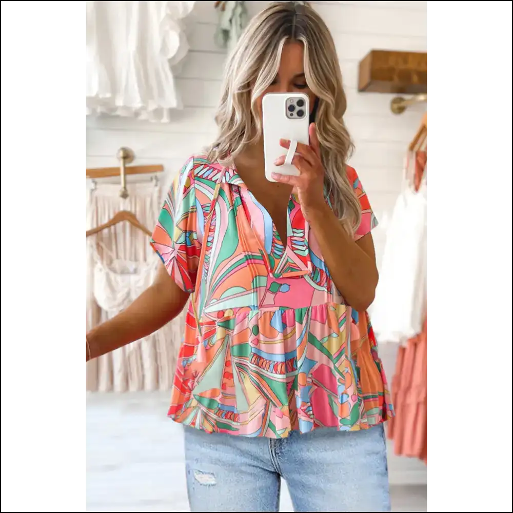 Multicolor Boho Abstract: Goddess Top (needful Things) ✨ - Blouses on Sale Worldwide Shipping