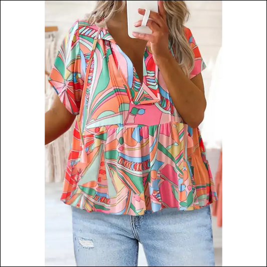 Multicolor Boho Abstract: Goddess Top (needful Things) ✨ - s - Blouses on Sale Worldwide Shipping