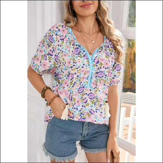Multicolour Boho Floral: from Basic to Boujee Blouse Needful Things 🌺 - s - Blouses on Sale Worldwide Shipping