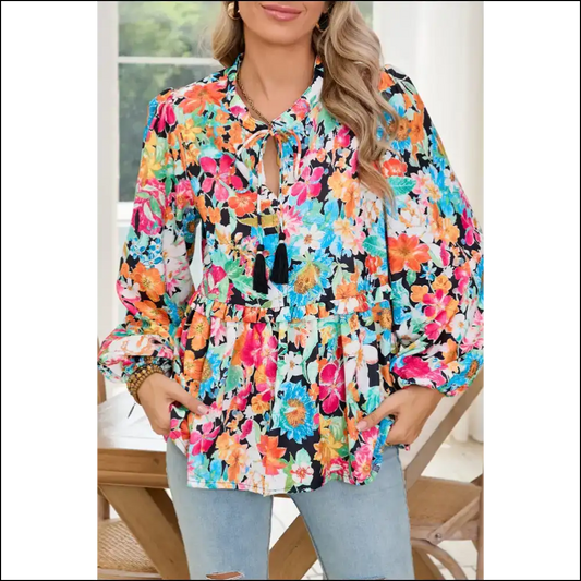 Multicolour Boho Floral: Unleash your Inner Flower Child 🌼 Needful Things - s - Blouses on Sale Worldwide Shipping