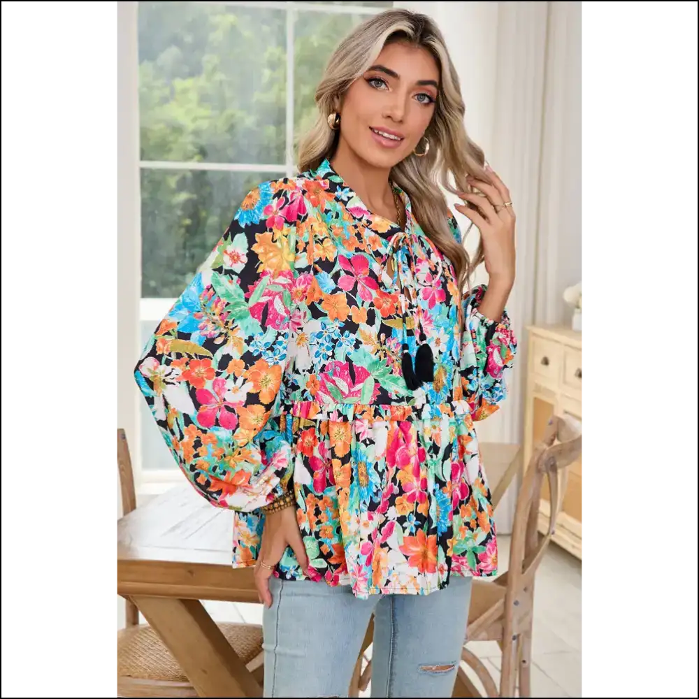 Multicolour Boho Floral: Unleash your Inner Flower Child 🌼 Needful Things - Blouses on Sale Worldwide Shipping