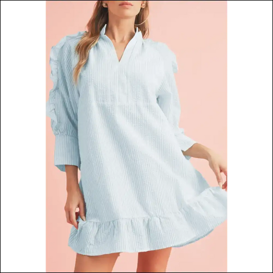Myosotis Seersucker: Dress so Cute It’s Almost Illegal 😈 - s - Short Dresses on Sale Worldwide Shipping