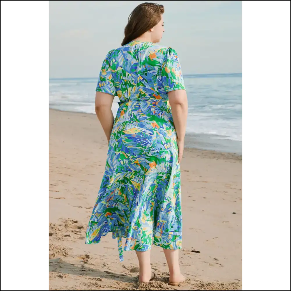 Nature Goddess: Green Leaves Print Maxi Dress! 🌿 Needful Things - Plus Size Dresses on Sale Worldwide Shipping