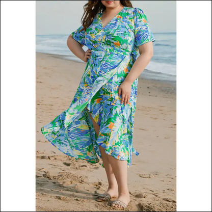 Nature Goddess: Green Leaves Print Maxi Dress! 🌿 Needful Things - Plus Size Dresses on Sale Worldwide Shipping