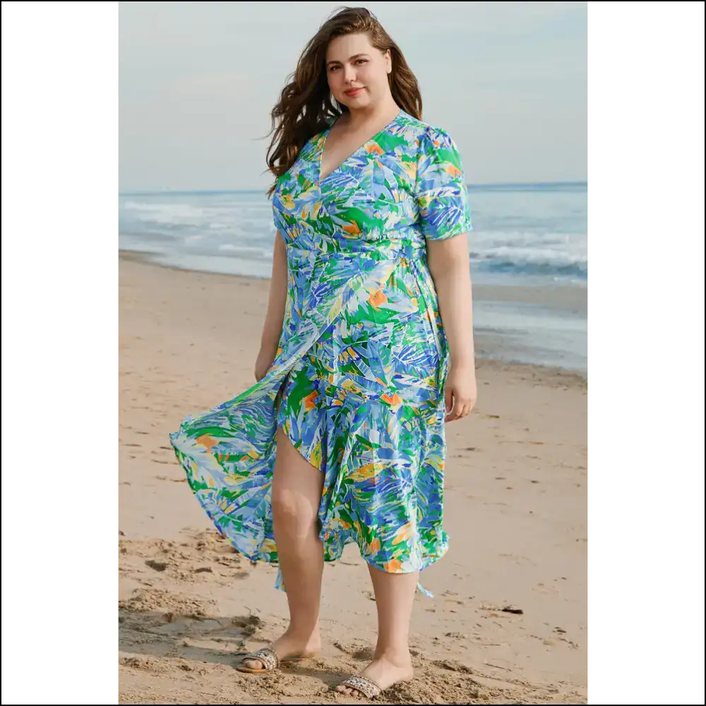 Nature Goddess: Green Leaves Print Maxi Dress! 🌿 Needful Things - Plus Size Dresses on Sale Worldwide Shipping