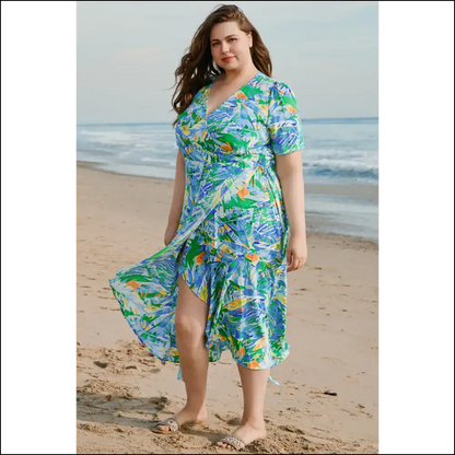 Nature Goddess: Green Leaves Print Maxi Dress! 🌿 Needful Things - Plus Size Dresses on Sale Worldwide Shipping