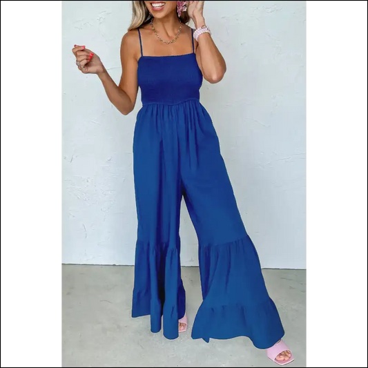 Navy Blue Spaghetti Strap Jumpsuit: Basically a Compliment Magnet! s - Jumpsuits & Rompers on Sale Worldwide Shipping