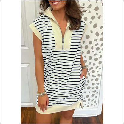 Navy Blue Striped Dress: Dangerously Cute! 💙 Needful Things - s - Short Dresses on Sale Worldwide Shipping