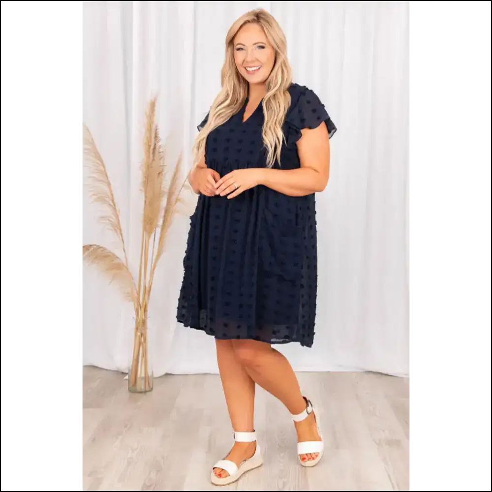 Navy Blue Swiss Dot Dress: so Comfy Youll Forget Pants Exist 💙 Needful Things - Plus Size Dresses on Sale Worldwide Shipping