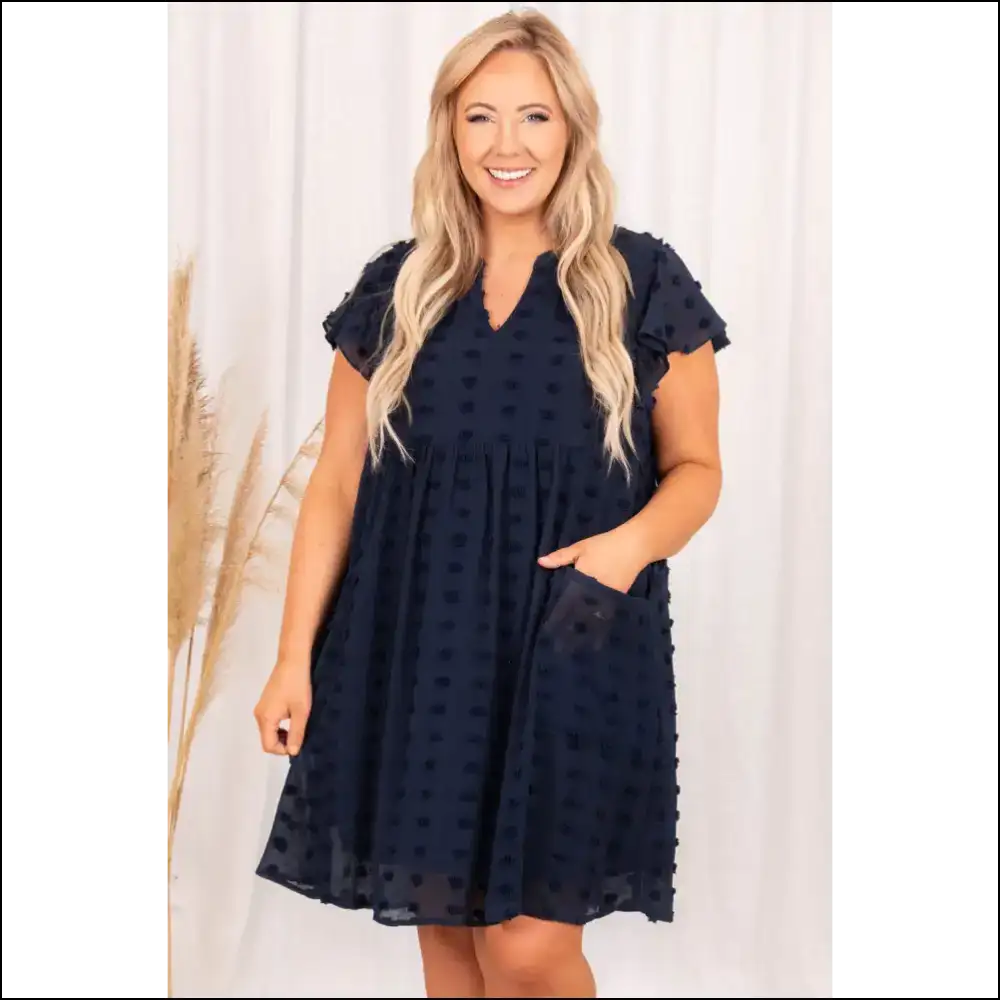 Navy Blue Swiss Dot Dress: so Comfy Youll Forget Pants Exist 💙 Needful Things - Plus Size Dresses on Sale Worldwide Shipping