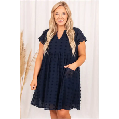 Navy Blue Swiss Dot Dress: so Comfy Youll Forget Pants Exist 💙 Needful Things - Plus Size Dresses on Sale Worldwide Shipping
