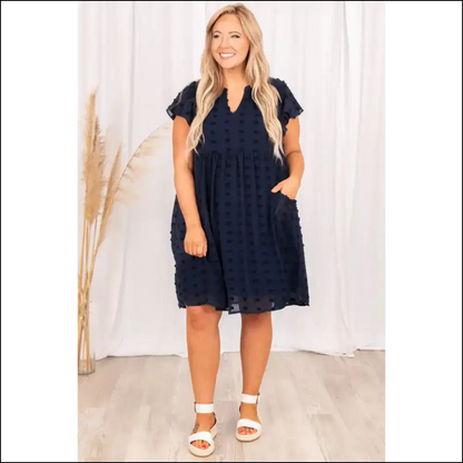 Navy Blue Swiss Dot Dress: so Comfy Youll Forget Pants Exist 💙 Needful Things - Plus Size Dresses on Sale Worldwide Shipping